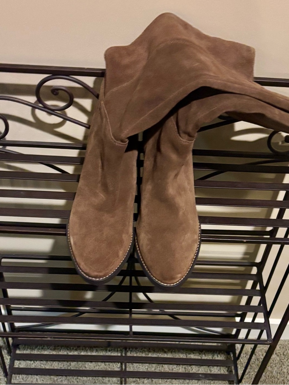 NWOT Crown Vintage Women's Tall Suede Pull-on Boots in 7.5 - Picture 2 of 6